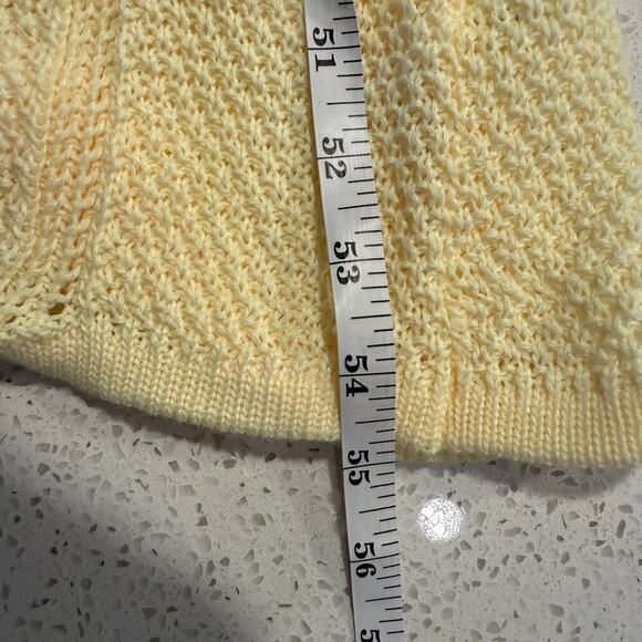 Yellow Crochet Knit Halter Maxi Dress Swim Cutout Open Back, Boho Beachwear, S/M - Picture 8 of 9